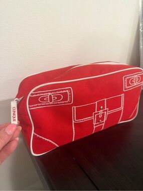 Like New Clinique Red Travel Cosmetic Pouch